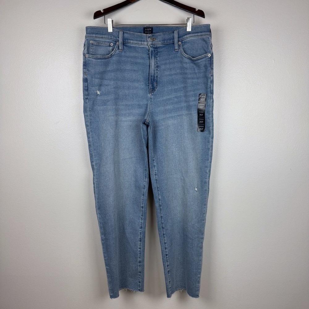 J. Crew Tall Stovepipe Straight Jeans Signature Stretch Plus Size 35T NWT